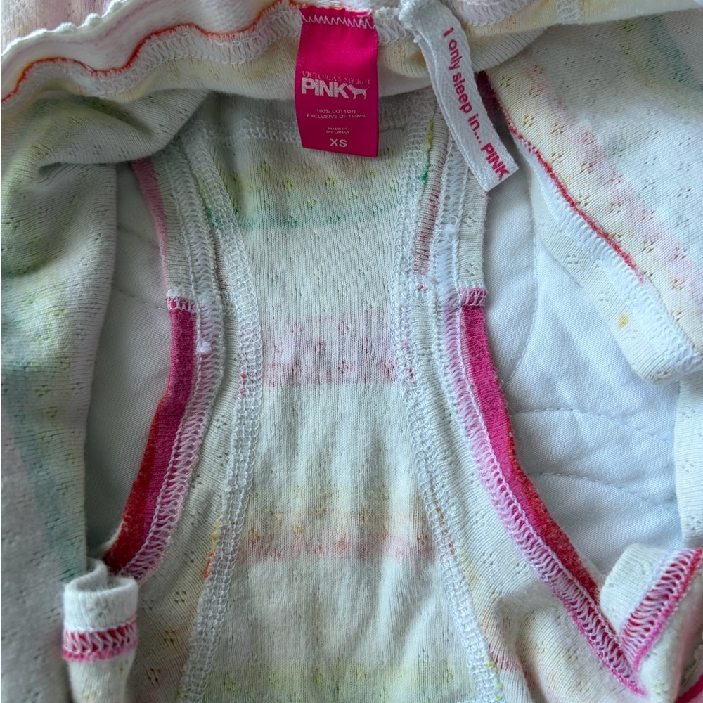VTG Y2K Victoria Secret PINK 🌈 Rainbow Stripe Cheeky Boy Shorts Sleep Boxer XS - Picture 4 of 5